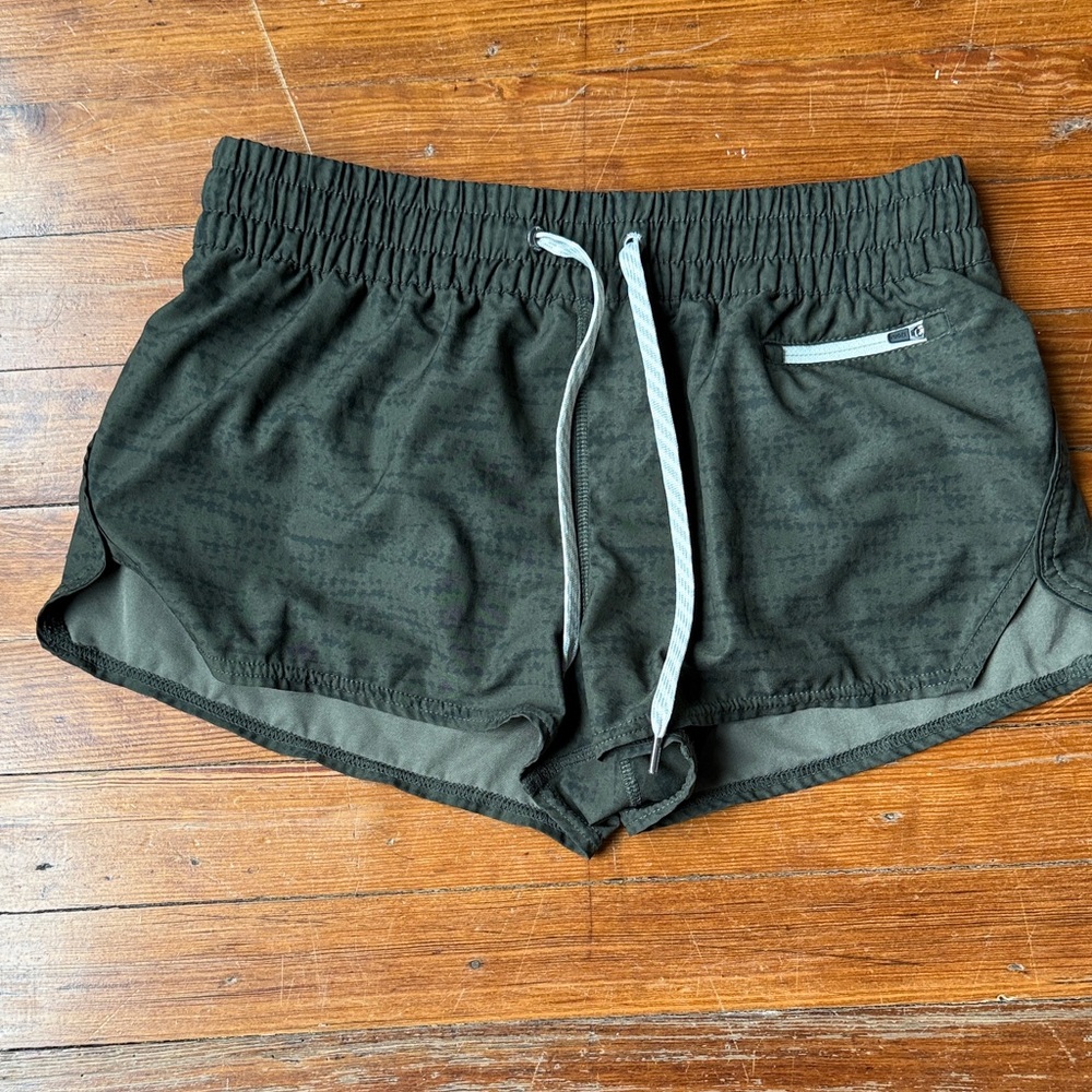 Vuori Dark Green Running Shorts